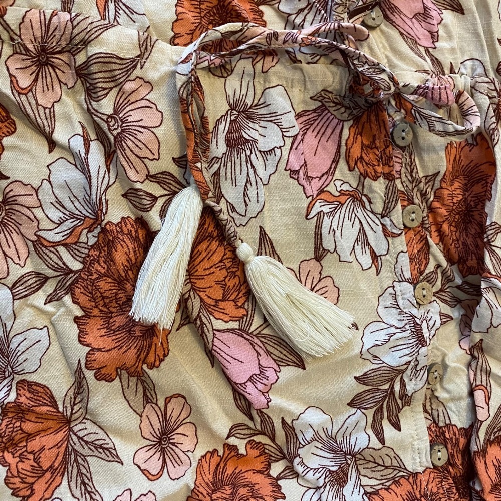 Petal & Pup Fraser Floral Maxi Dress Cream Orange Pink Women's Size 10 Boho - Picture 12 of 15